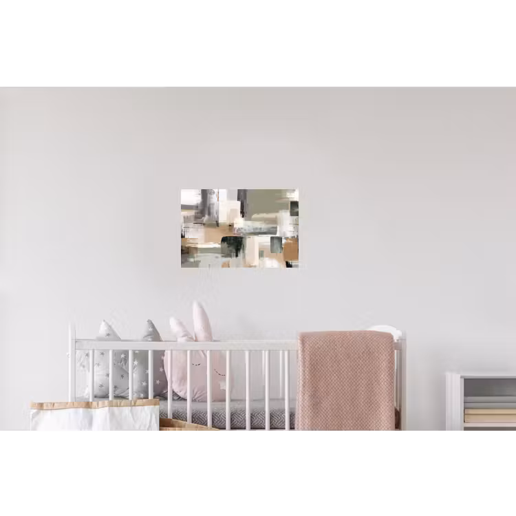 Penseelstreken - Abstract - Aardetinten Muursticker klein -kinderkamer
