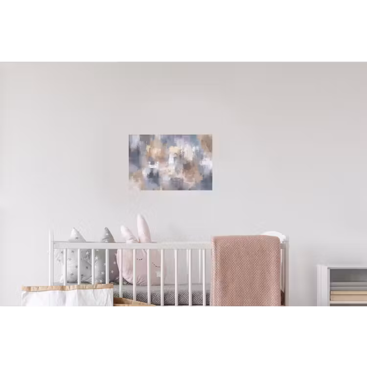Penseelstreken - Schilderij - Beige Muursticker klein -kinderkamer