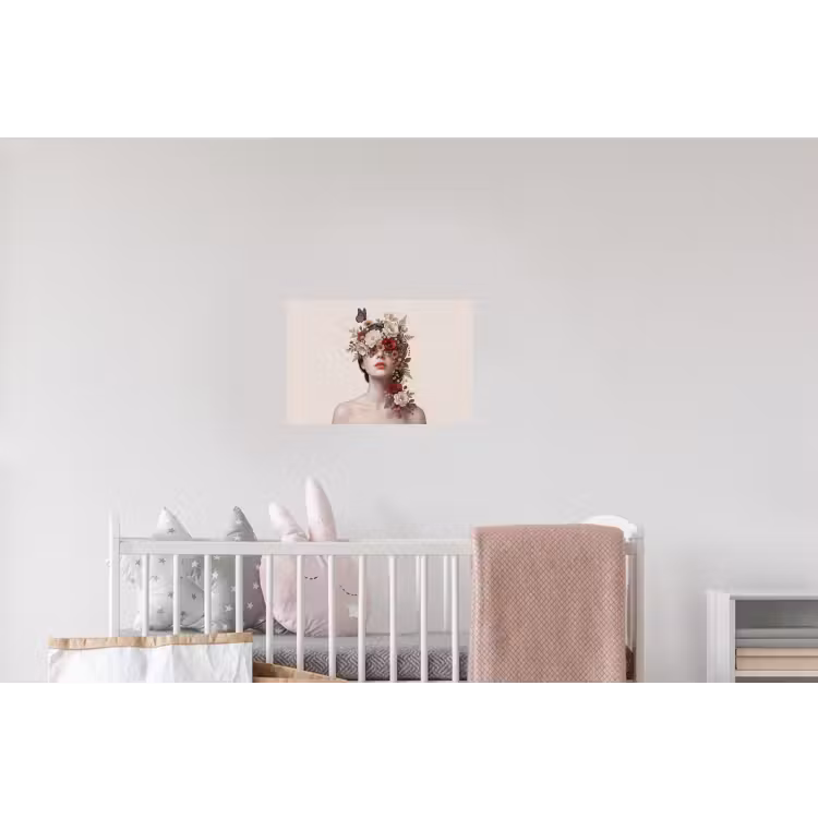 Portret - Bloemen - Cremé Muursticker klein -kinderkamer