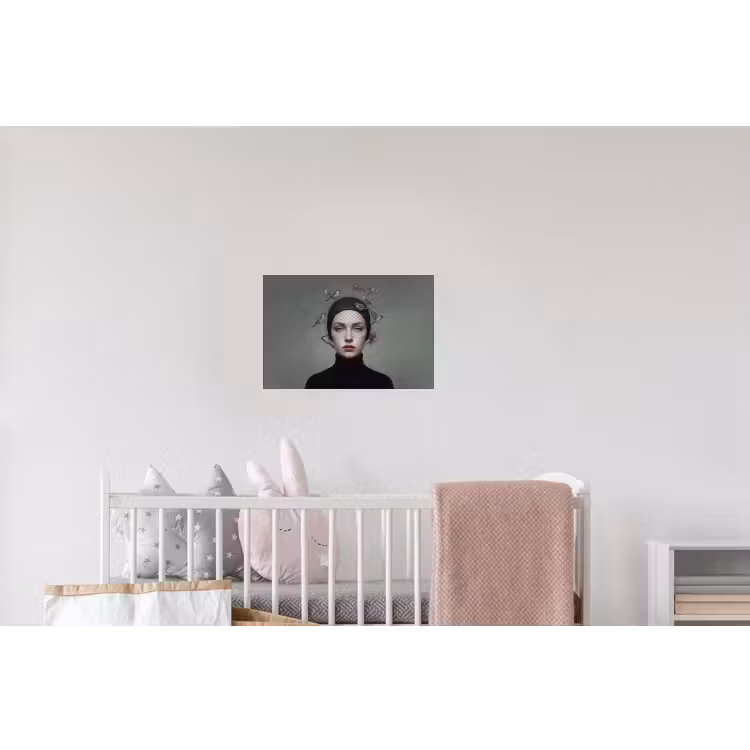 Portret - Vogels - Zwart Muursticker klein -kinderkamer