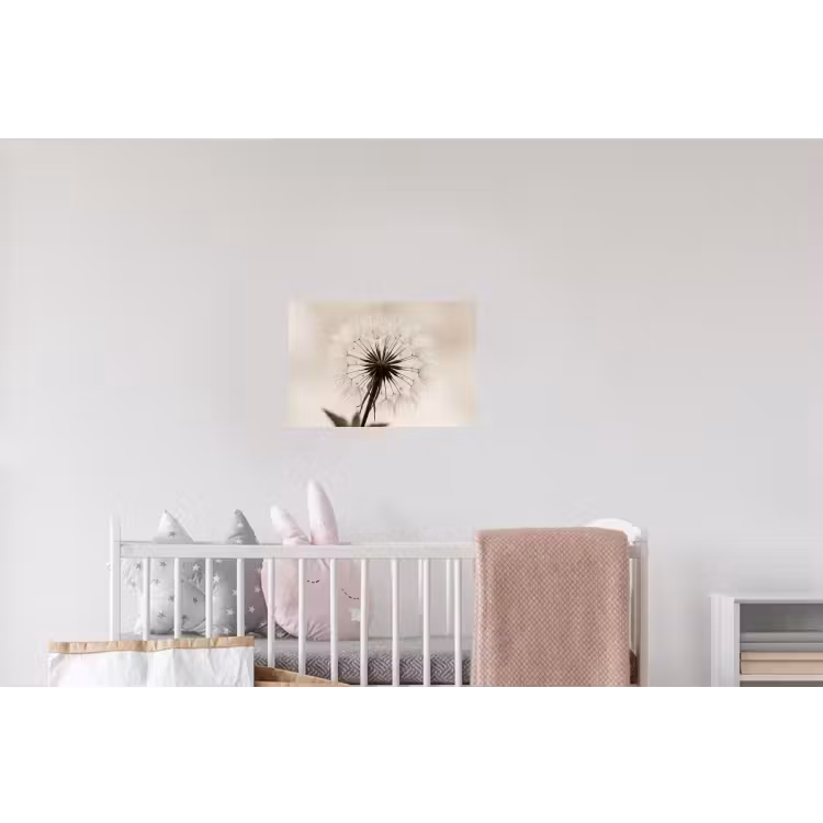 Paardenbloem - Minimalistisch - Wit Muursticker klein -kinderkamer