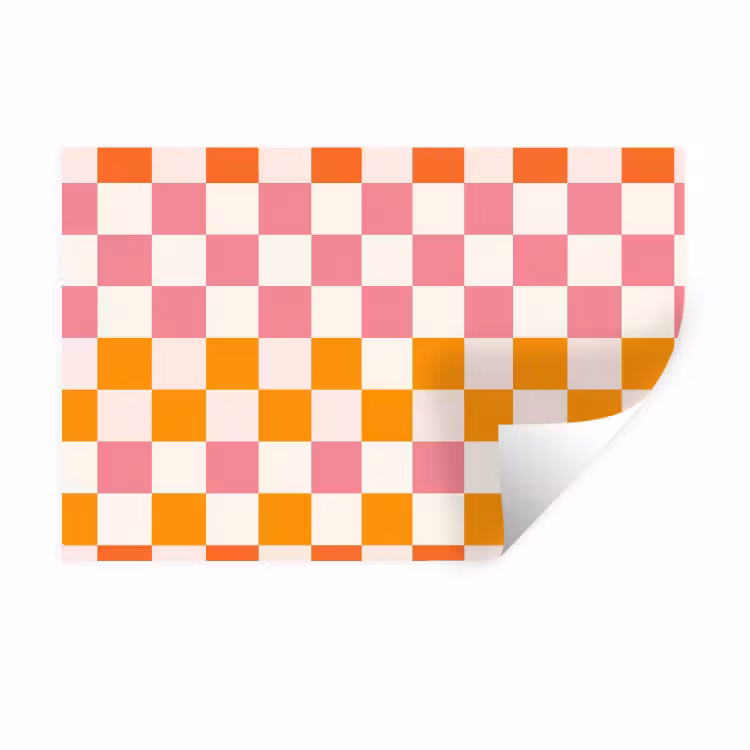 Vierkant - Patroon - Oranje Muursticker klein 286 -3d
