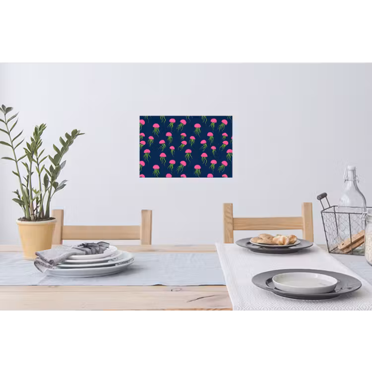 Kwallen - Diepzee - Neon Muursticker klein 286 -eettafel