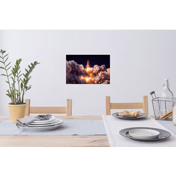 Wandtattoo – Raumfahrzeug – Start – Sterne - Ruimtevaartuig - Lancering - Sterren Muursticker klein