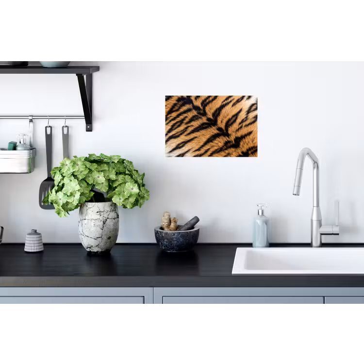 Realistisch - Tijgervacht - Zwart Muursticker klein -keuken