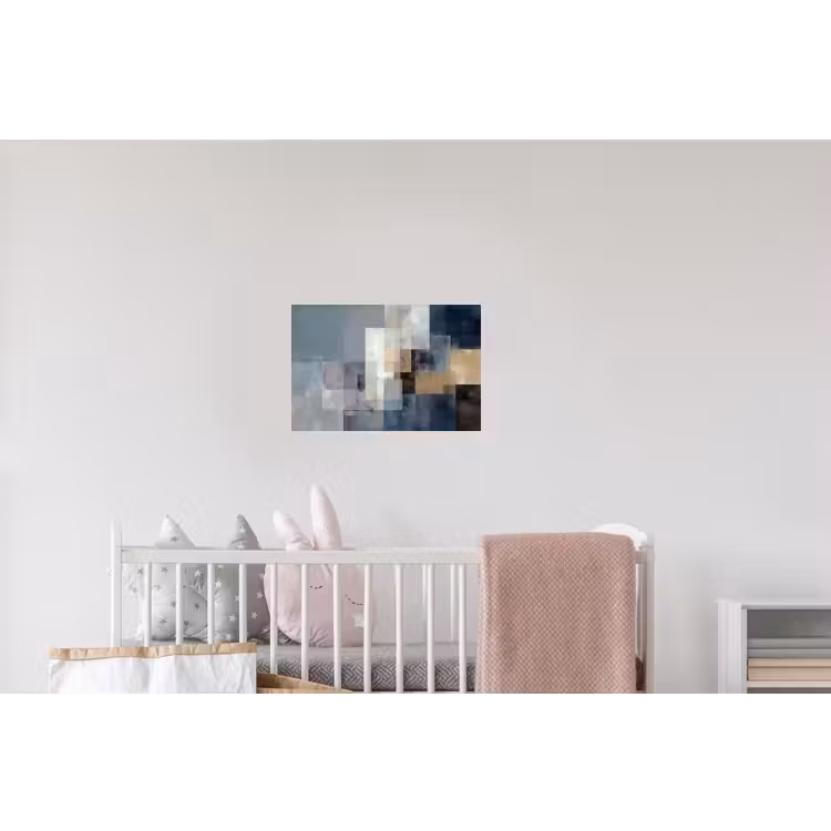 Rechthoeken - Abstract - Blauw Muursticker klein -kinderkamer