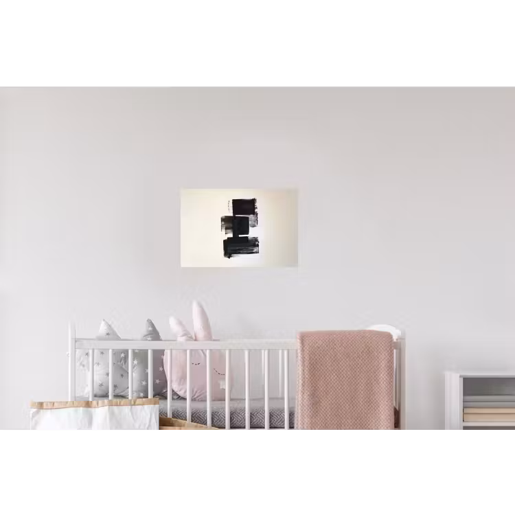 Rechthoeken - Penseelstreken - Abstract - Zwart Muursticker klein -kinderkamer