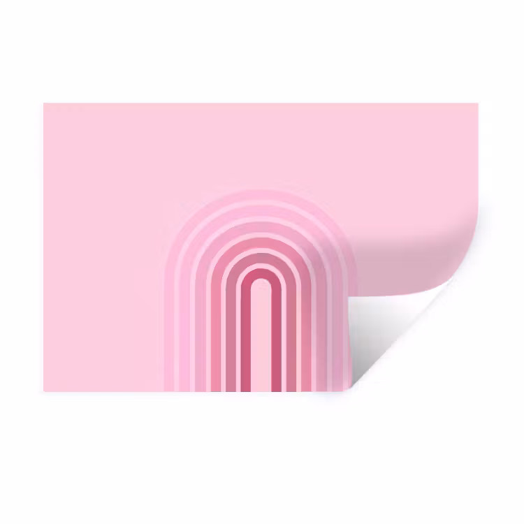 Regenboog - Roze - Abstract - Modern - Minimalistisch Muursticker klein -3d