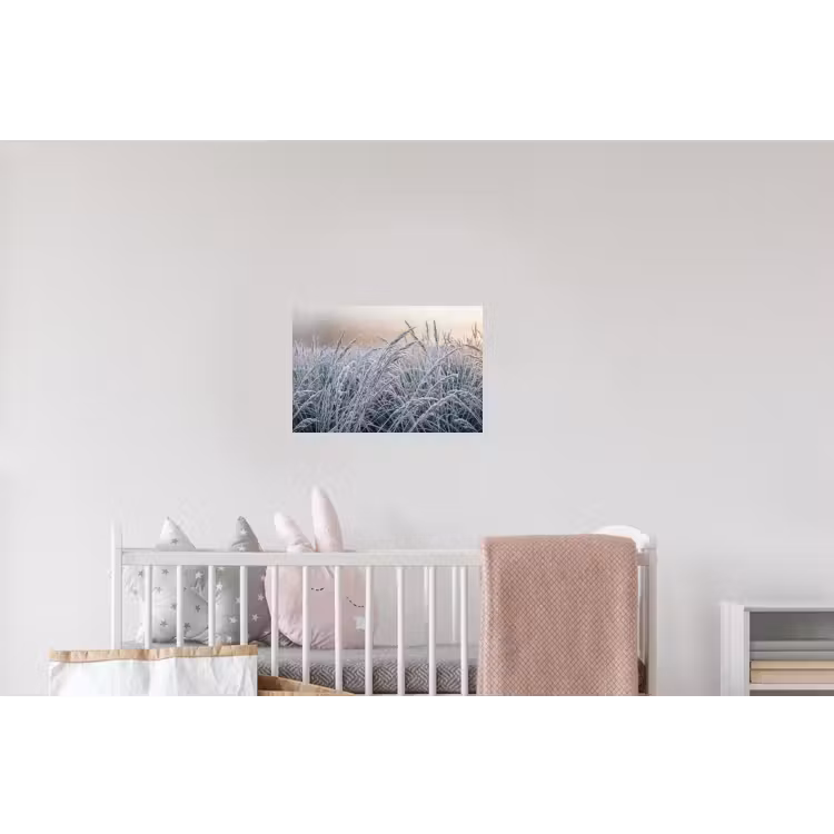 Rijp - Gras - Kristallen - Winter - Minimalistisch Muursticker klein -kinderkamer