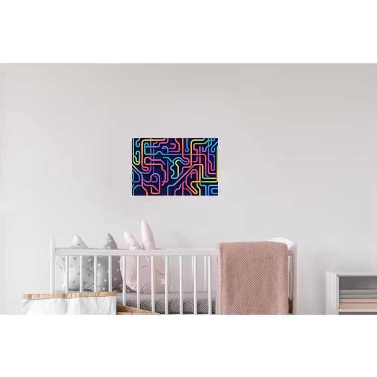 Retro - Abstract - Neon Muursticker klein -kinderkamer