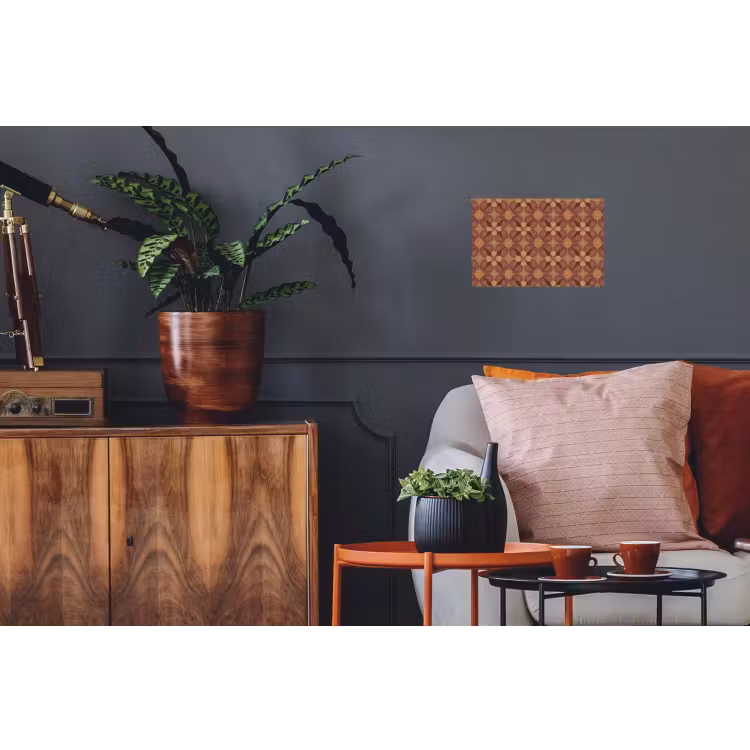 Retro - Bloemen - Bruin Muursticker klein 286 -kamerbank