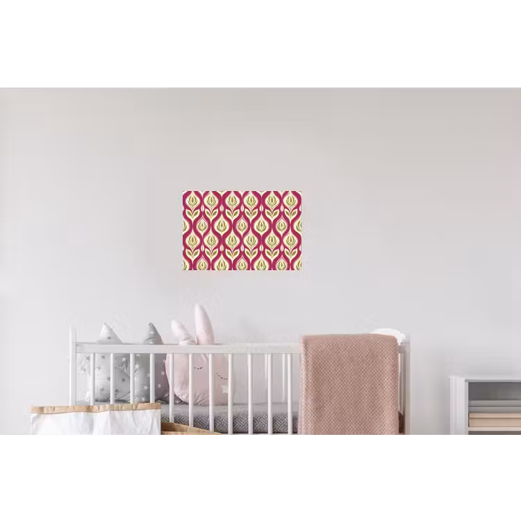 Retro - Floraal - Paars Muursticker klein 286 -kinderkamer