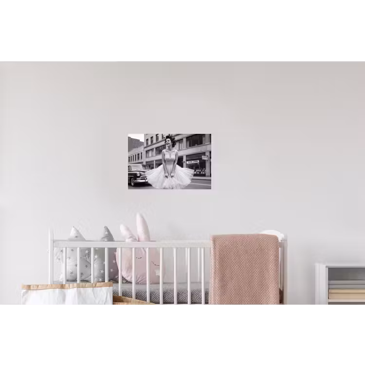 Retro - Vrouw - Zwart - Wit Muursticker klein -kinderkamer