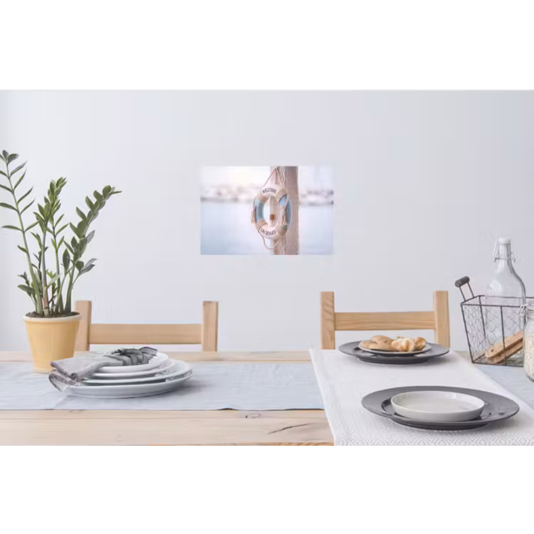 Reddingsboei - Maritiem - Welkom - Blauw - Wit Muursticker klein -eettafel