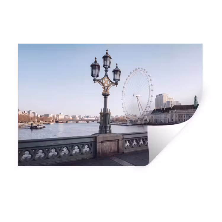 Reuzenrad - Londen - Stad - Architectuur - Brug Muursticker klein -3d