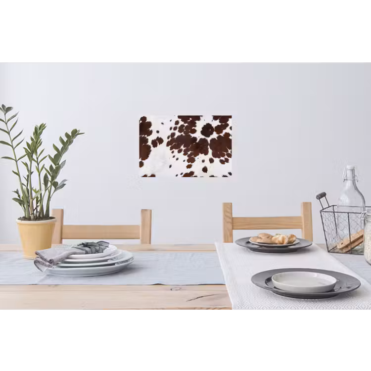 Koeienhuid - Klassiek - Bruin Muursticker klein -eettafel