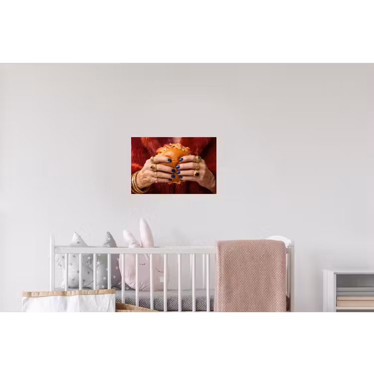 Broodje - Bontjas - Goud Muursticker klein -kinderkamer