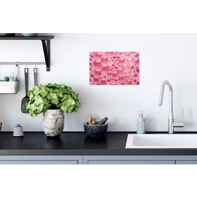 Roze - Schuim - Bubbels Muursticker klein -keuken