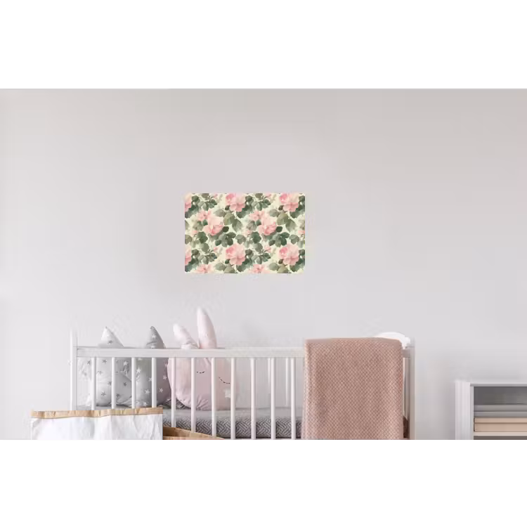 Rozen - Botanisch - Roze Muursticker klein 286 -kinderkamer