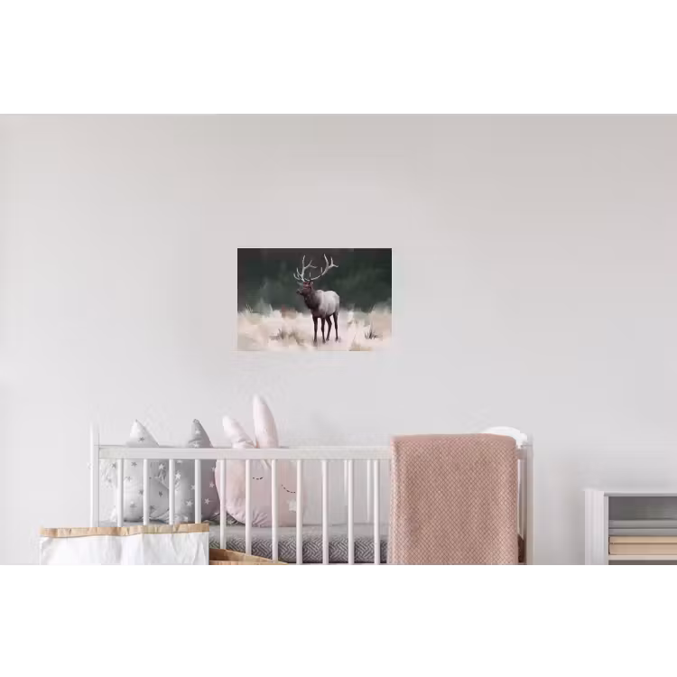 Edelhert - Gewei - Schildering - Rustiek Muursticker klein -kinderkamer