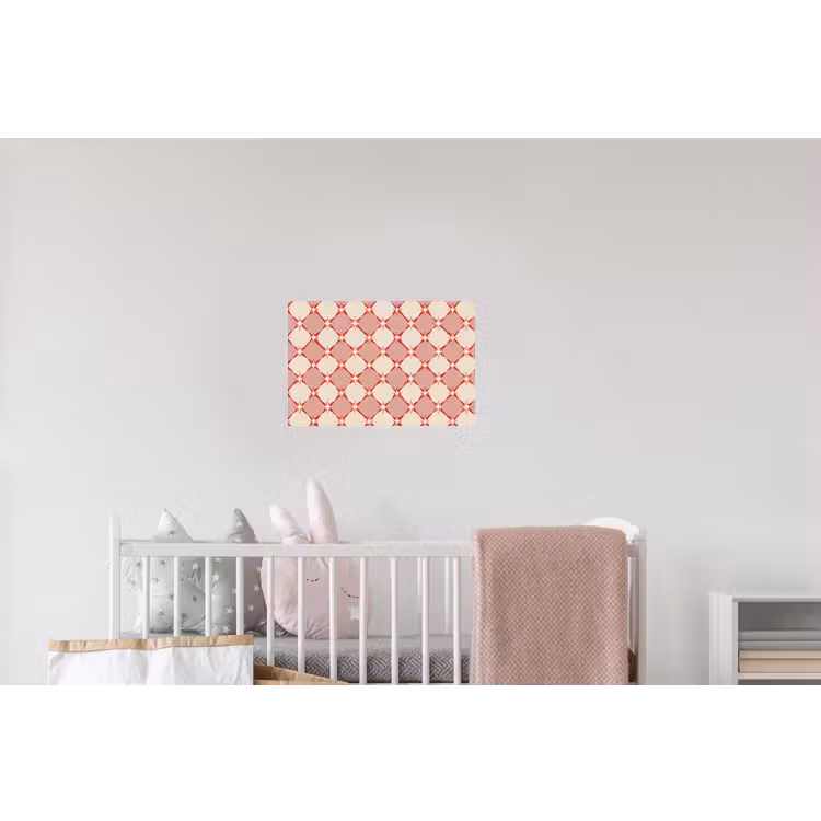 Ruiten - Sterren - Vintage - Oudroze - Rood Muursticker klein 286 -kinderkamer