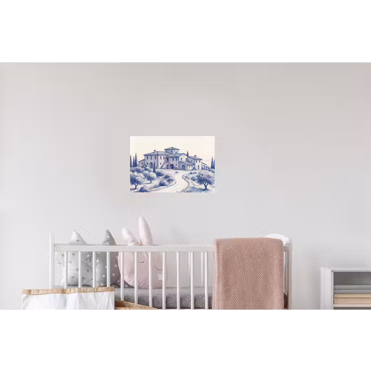 Rustiek - Landgoed - Blauw Muursticker klein -kinderkamer