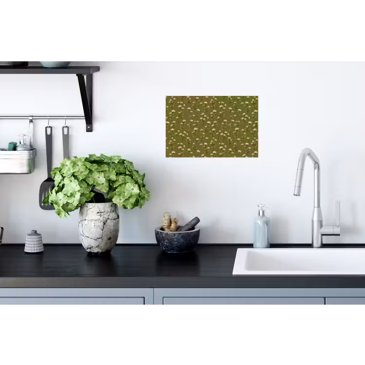 Landelijk - Bloemen -  Groen Muursticker klein 286 -keuken