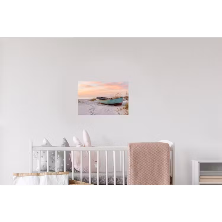 Rustiek - Roeiboot - Zandstrand Muursticker klein -kinderkamer