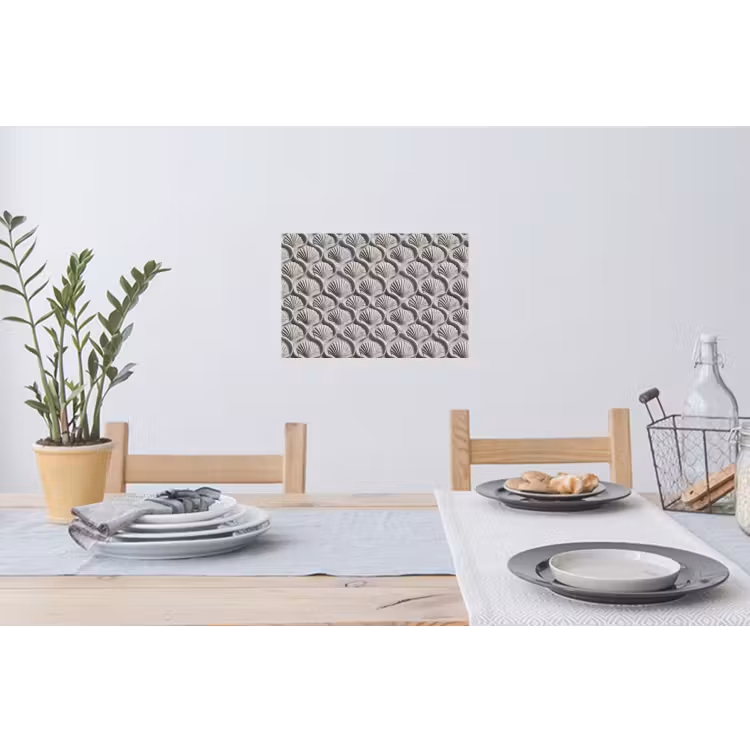 Zand - Schelpenvorm - Grijs Muursticker klein 286 -eettafel