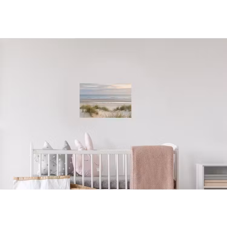 Zandstrand - Bewolkt - Duinen Muursticker klein -kinderkamer
