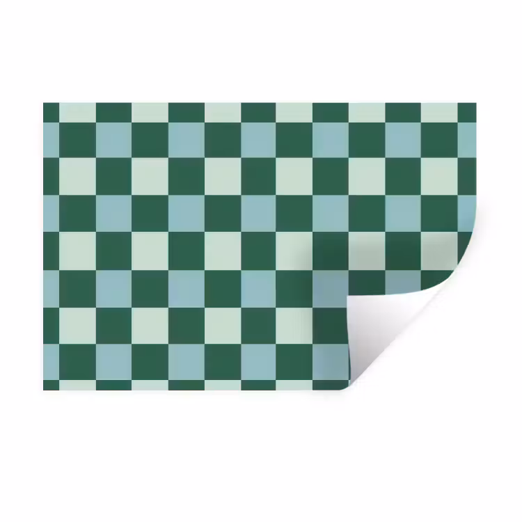 Schaakbord - Klassiek - Groen Muursticker klein 286 -3d
