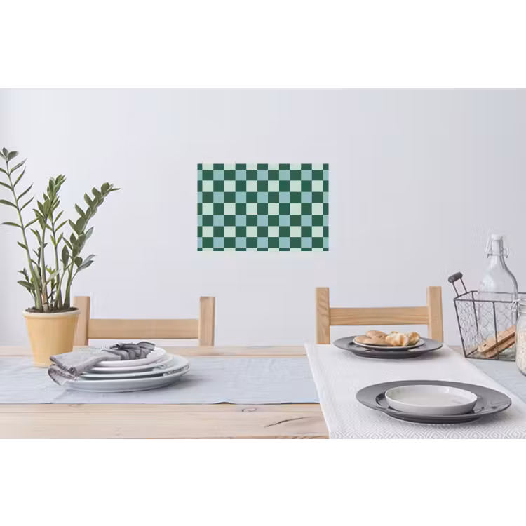 Schaakbord - Klassiek - Groen Muursticker klein 286 -eettafel