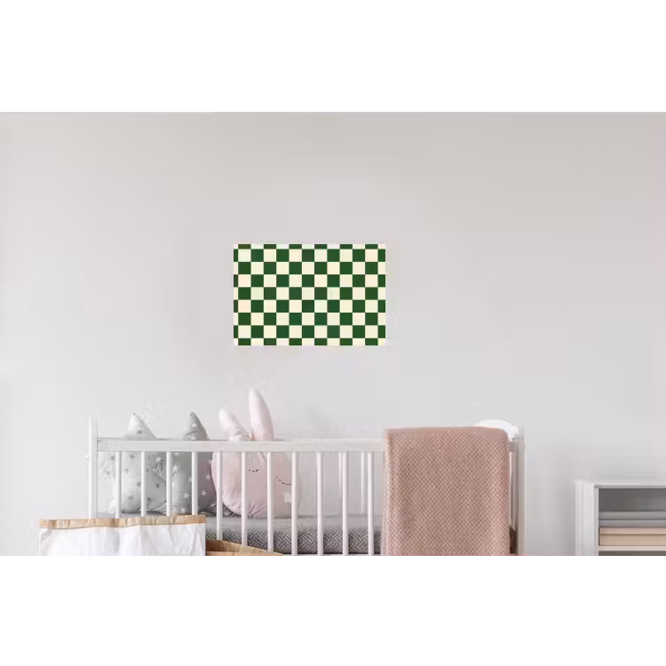 Schaakbord - Patroon - Groen Muursticker klein 286 -kinderkamer