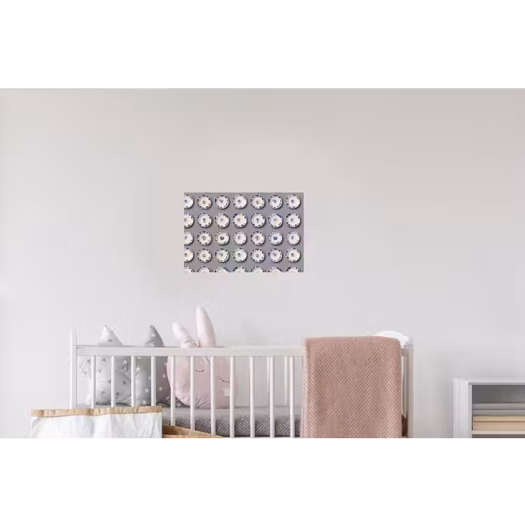 Borden - Bloemen - Blauw - Wit Muursticker klein 286 -kinderkamer