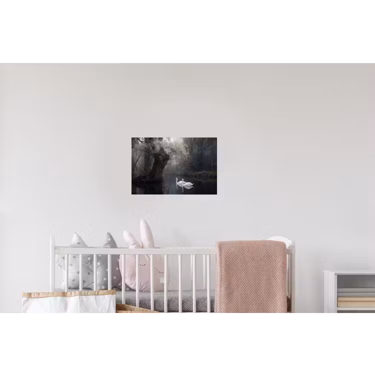 Zwanen - Rivier - Bos Muursticker klein -kinderkamer