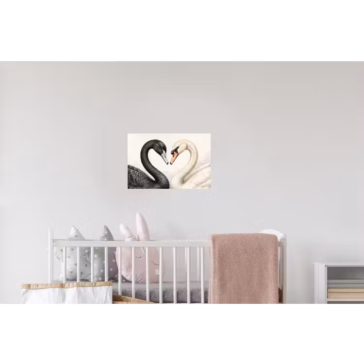 Zwanen - Hartvorm - Dieren Muursticker klein -kinderkamer