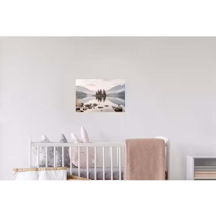 Meer - Bergen - Landschap - Groen Muursticker klein -kinderkamer