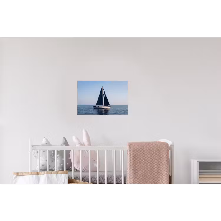 Zeilboot - Zee - Blauw Muursticker klein -kinderkamer