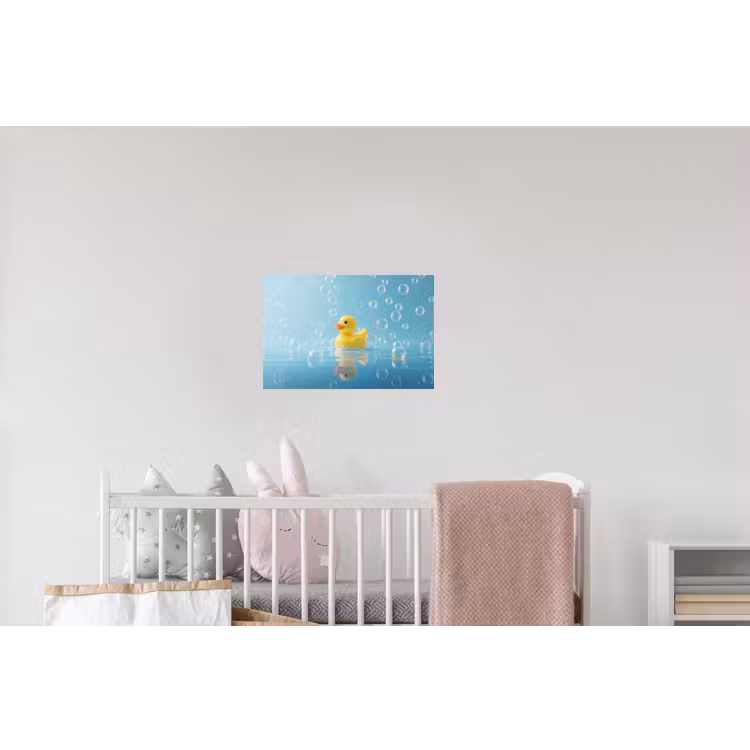 Bubbels - Badeend - Geel Muursticker klein -kinderkamer