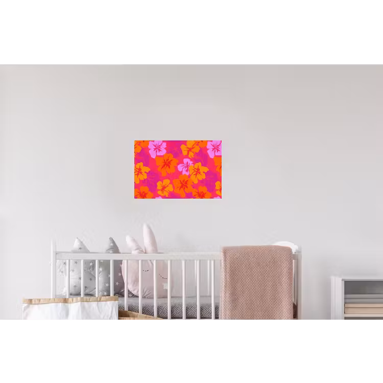 Zomers - Hibiscus - Kleurrijk Muursticker klein 286 -kinderkamer