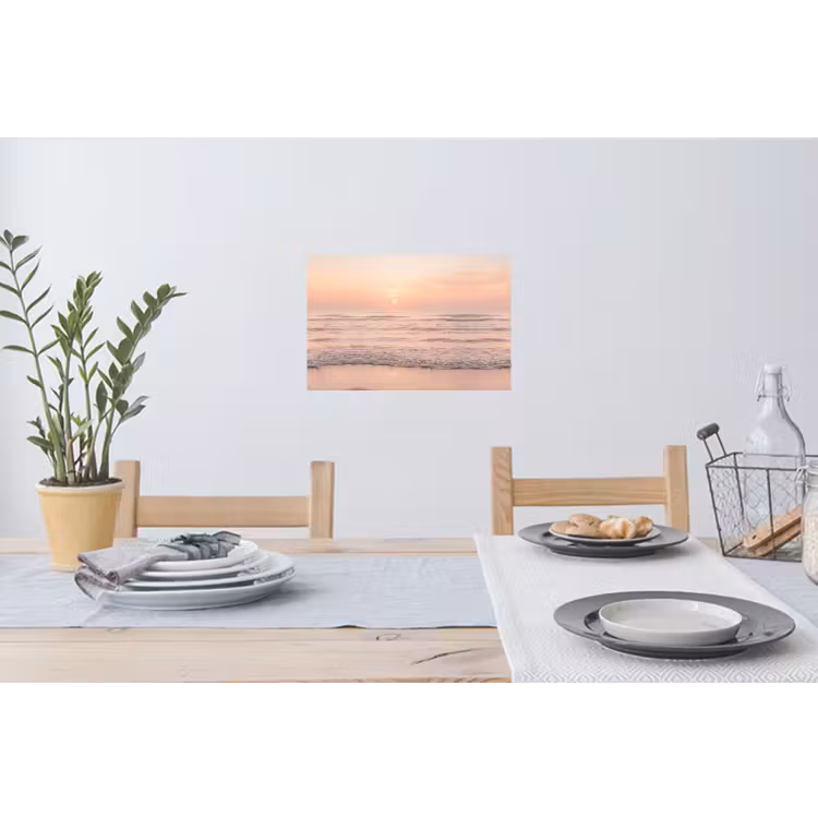 Zon - Strand - Roze Muursticker klein -eettafel