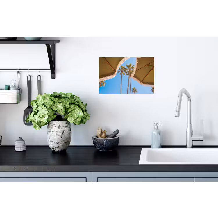 Parasol - Groen - Franjes - Zomer - Tropisch Muursticker klein -keuken