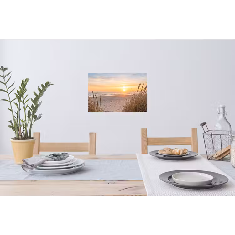 Zonsondergang - Duinen - Zee Muursticker klein -eettafel