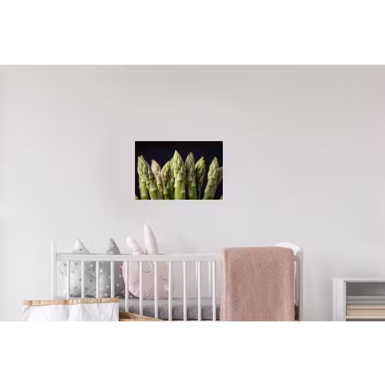 Asperges - Groen - Zwart Muursticker klein -kinderkamer