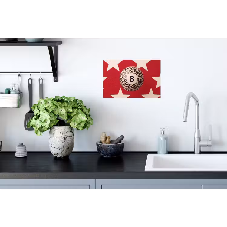 Spel - Dierenprint - Nummer 8 - Modern - Rood Muursticker klein -keuken