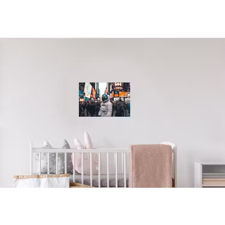 Stad - Mensen - Astronaut - Wit Muursticker klein -kinderkamer