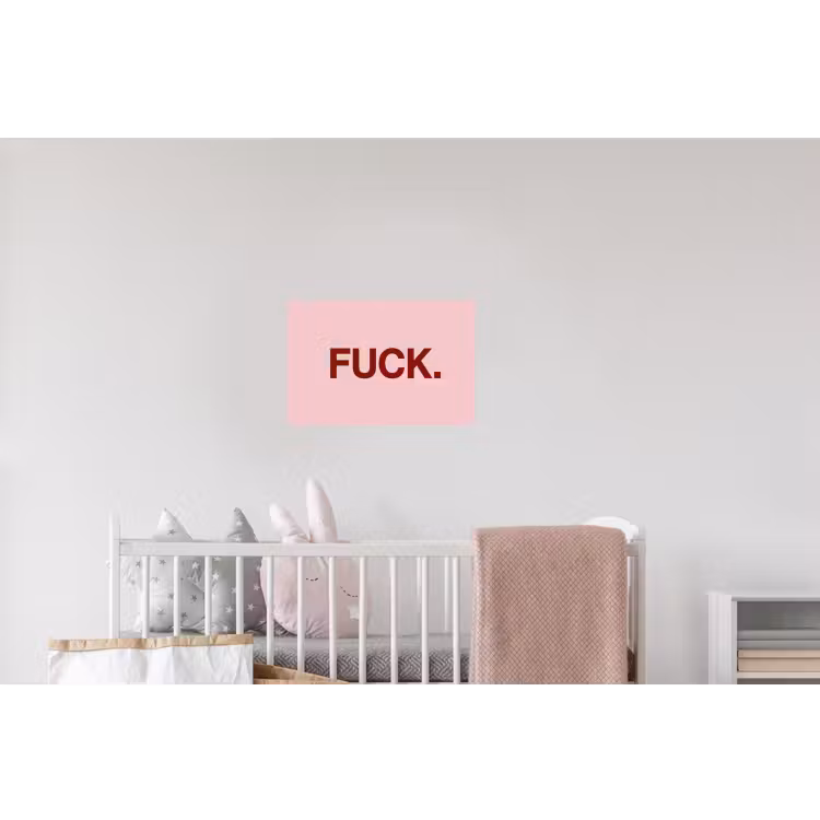 Statement - Krachtig - Roze Muursticker klein -kinderkamer