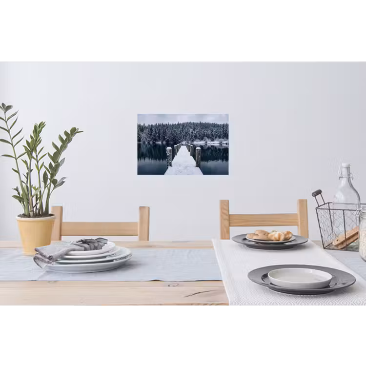 Steiger - Meer - Sneeuw - Bergen - Rustgevend Muursticker klein -eettafel