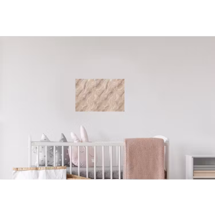 Steen - Golvend - Abstract - Beige Muursticker klein -kinderkamer