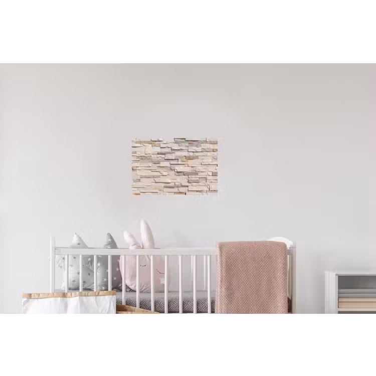 Steen - Muur - Textuur - Rustiek - Beige Muursticker klein -kinderkamer